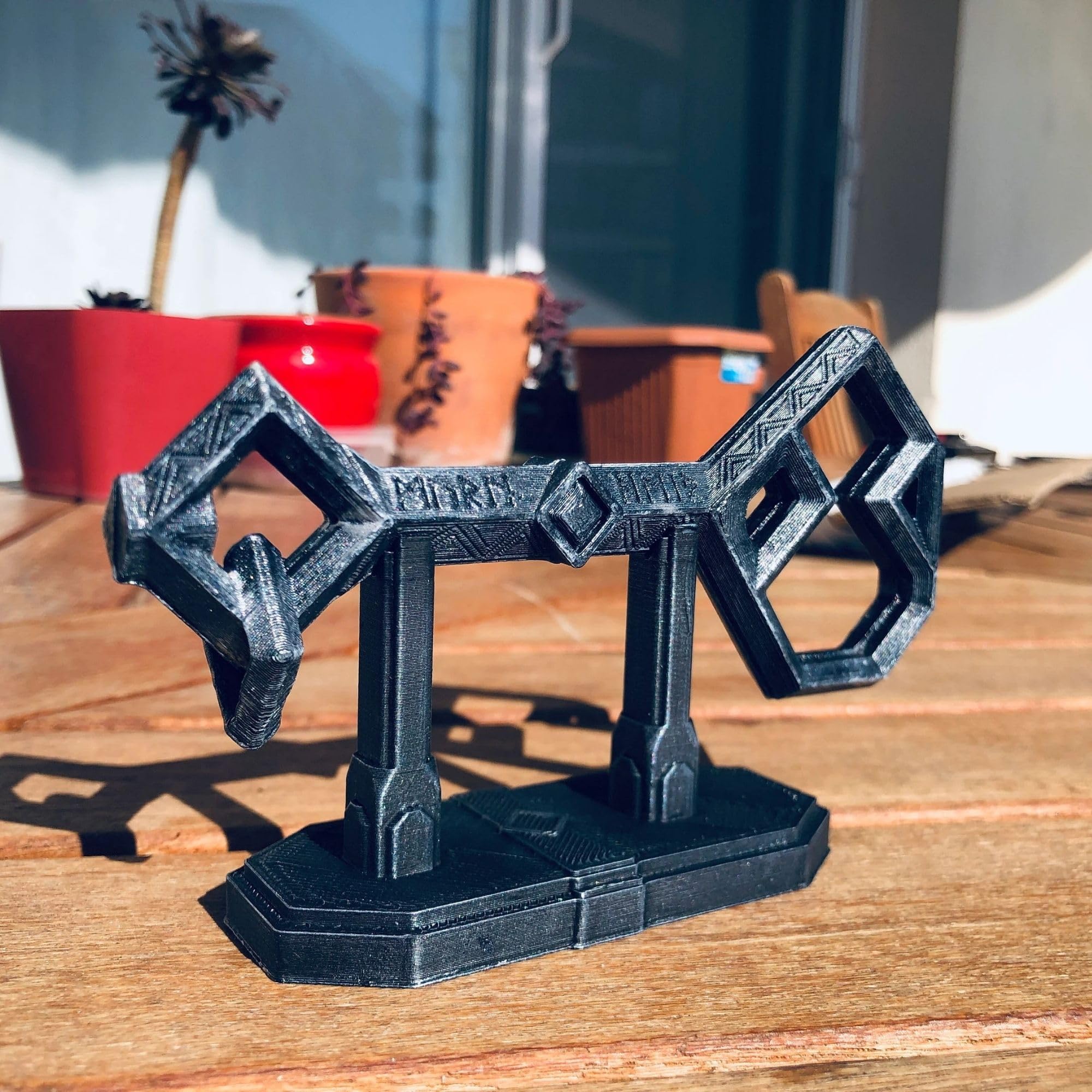 Intricate detail from hand-painted Erebor key replica
