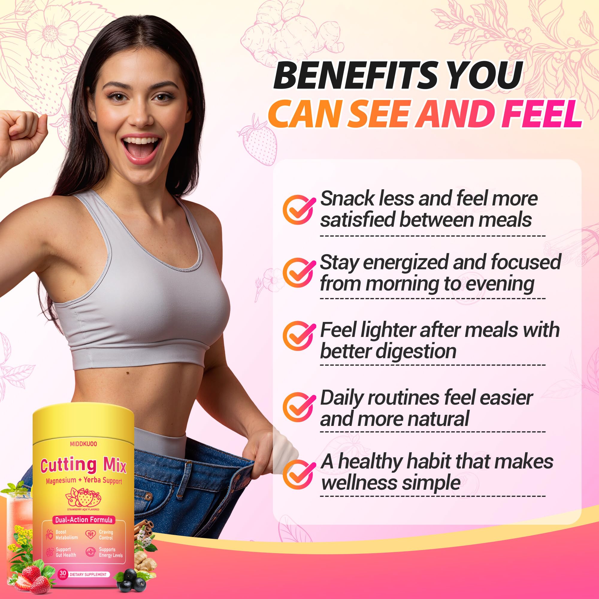 Satiety signaling sticks from MIDDKUOO Cutting Drink Mix