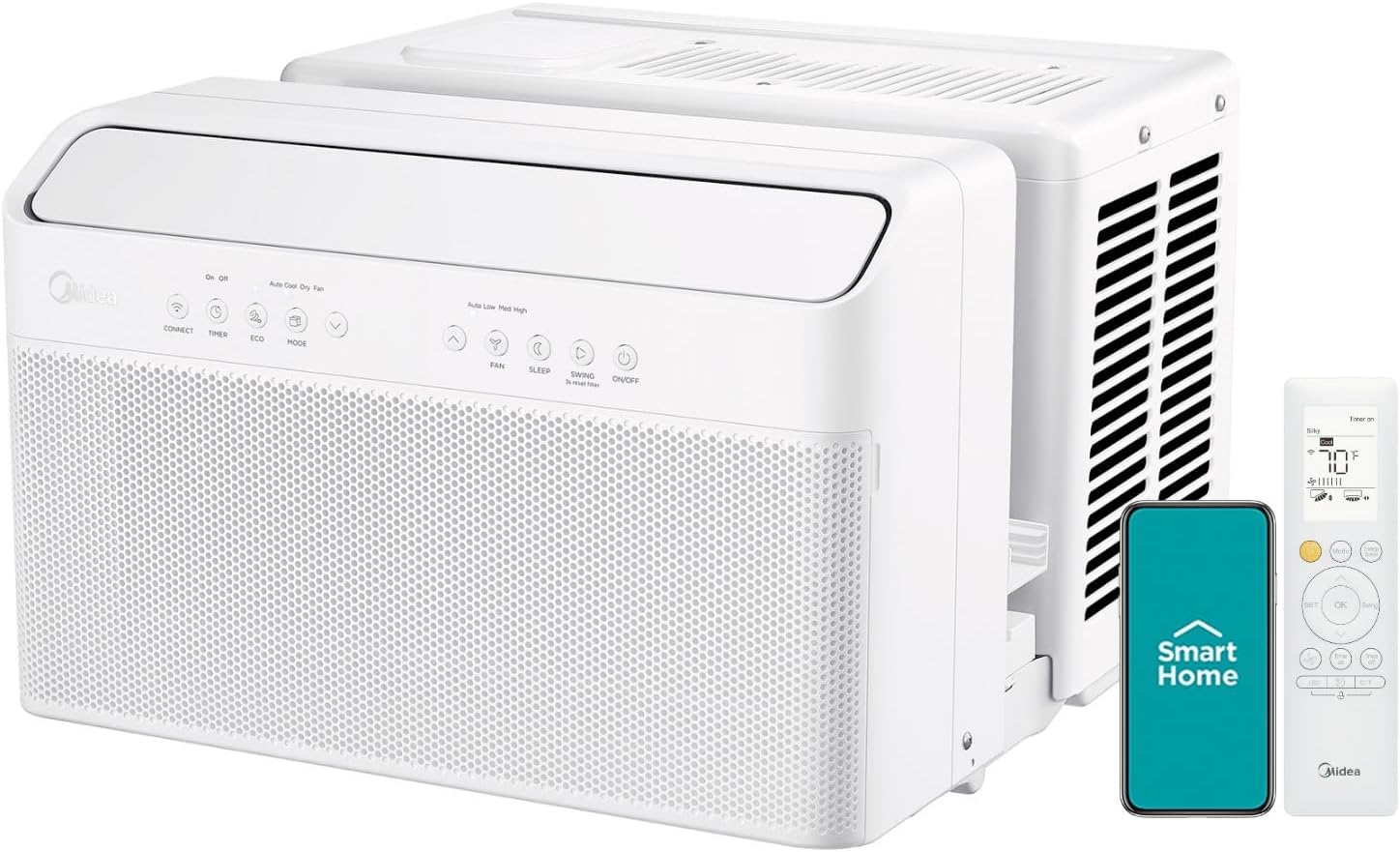 Renewed Midea 12000 BTU U-Shaped Smart Inverter Window Air Conditioner