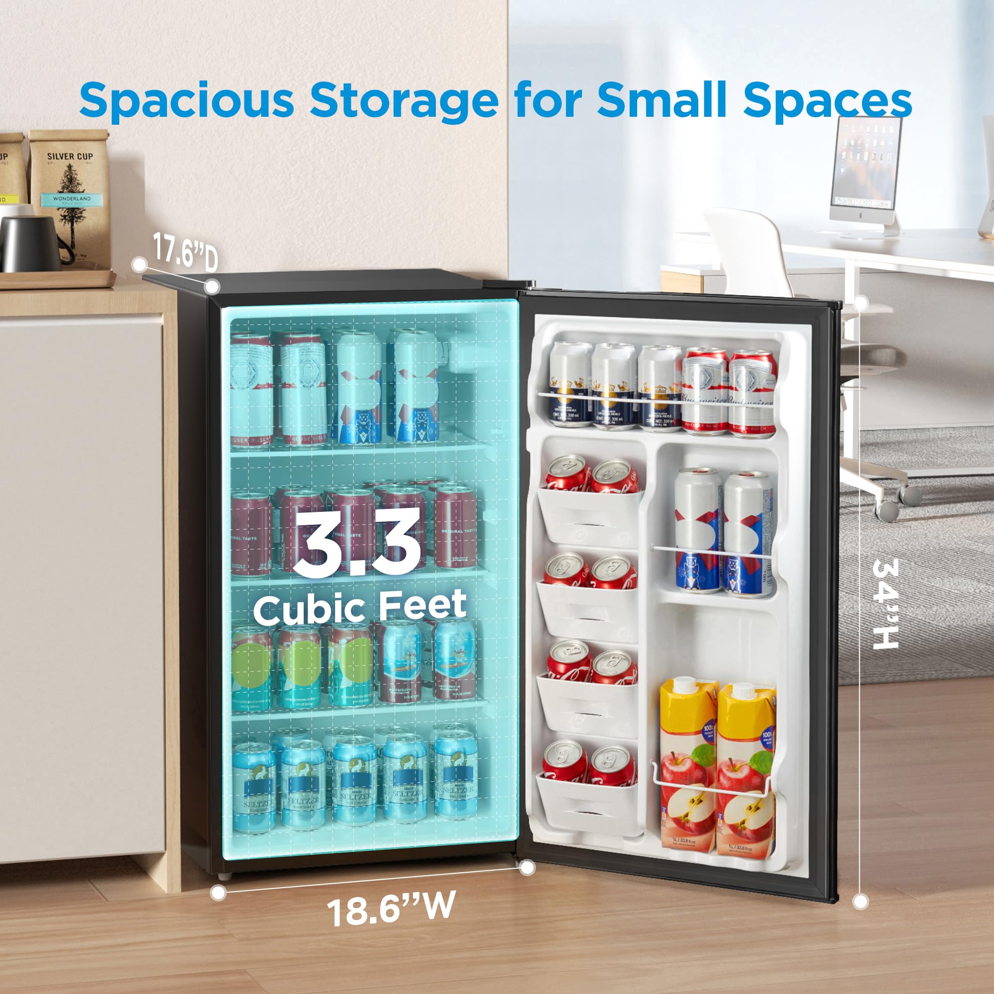 Interior LED light in Midea MERM33S1ABB fridge