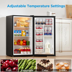 Reversible door feature on Midea MERM33S1ABB compact fridge