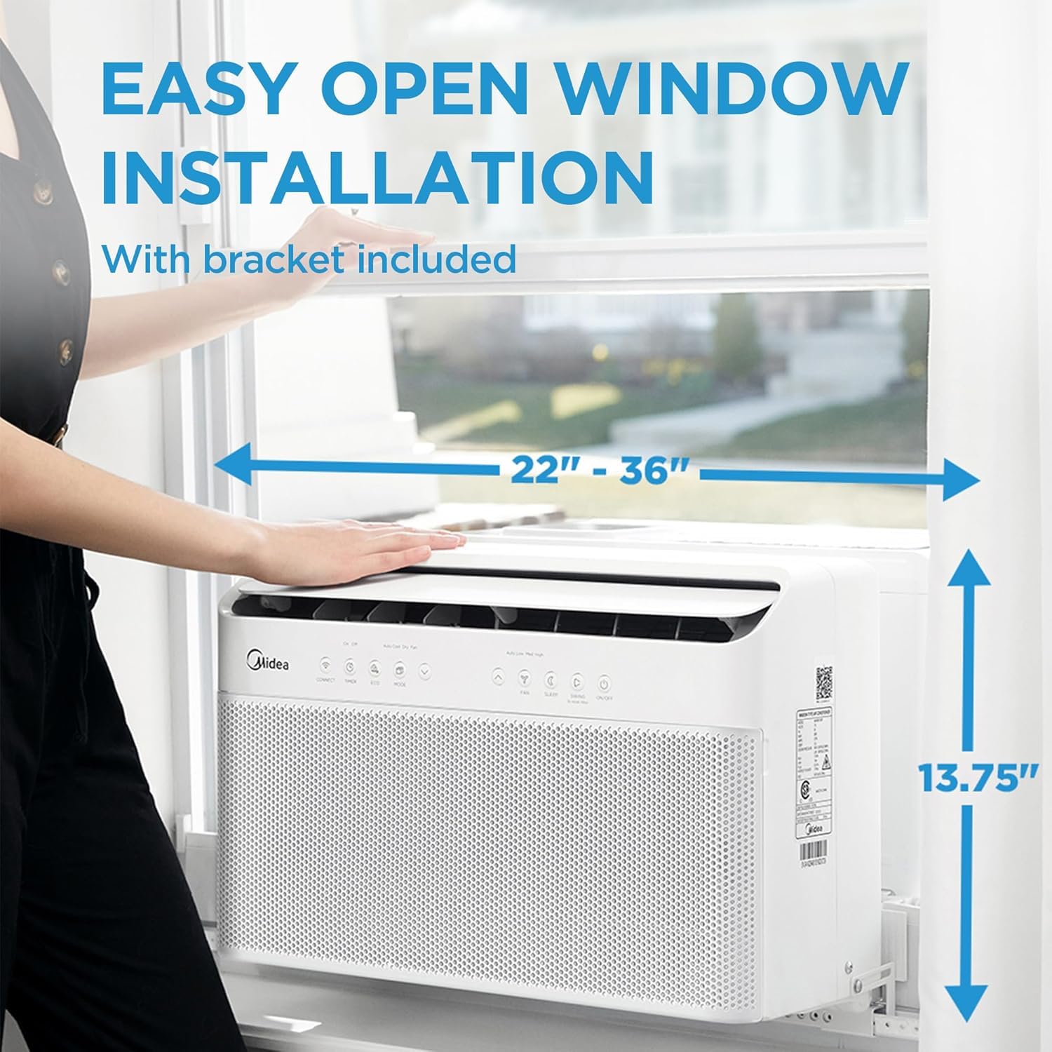 Cools up to 550 sq ft Midea U Smart Inverter Window AC