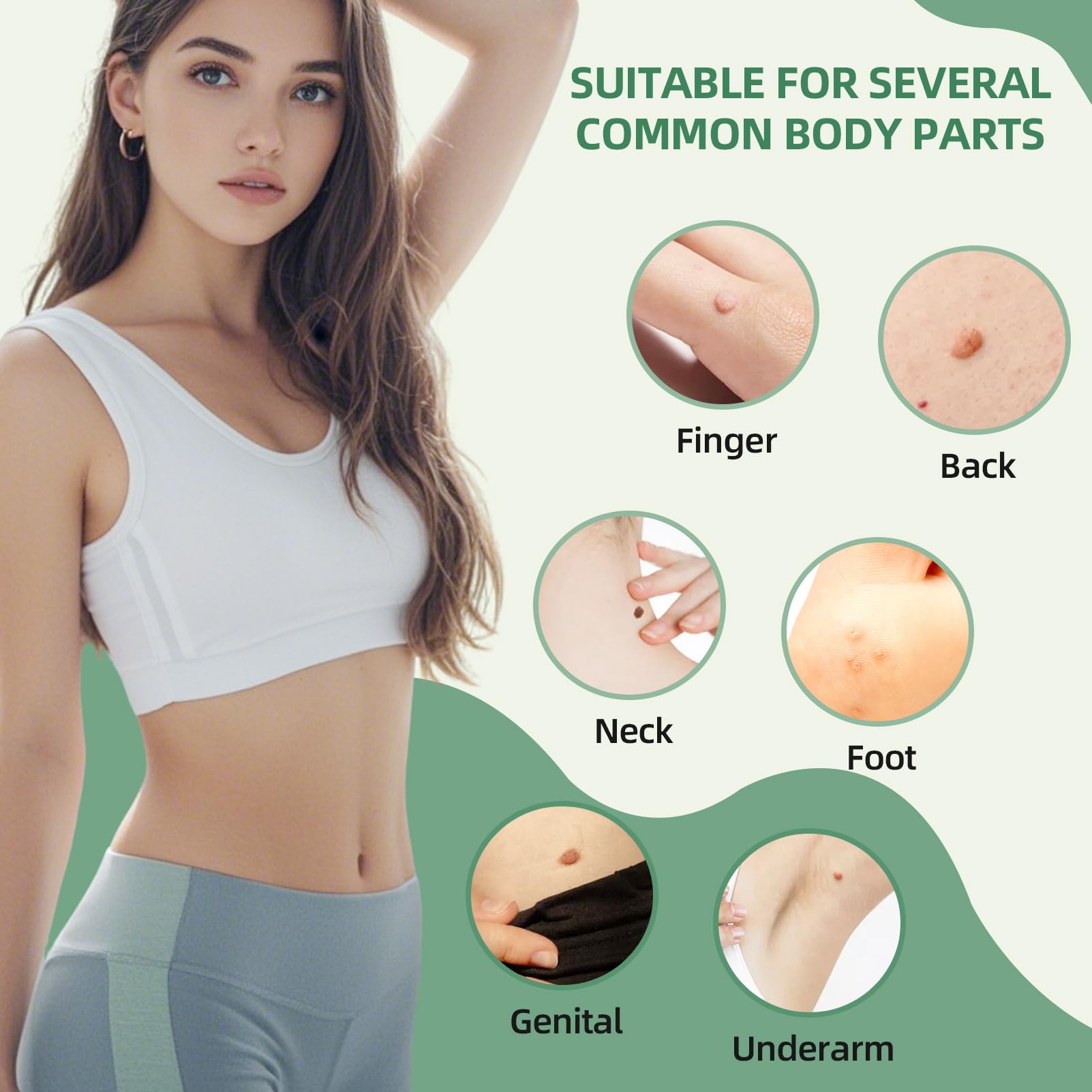 Face and body safe skin tag removal kit setup image