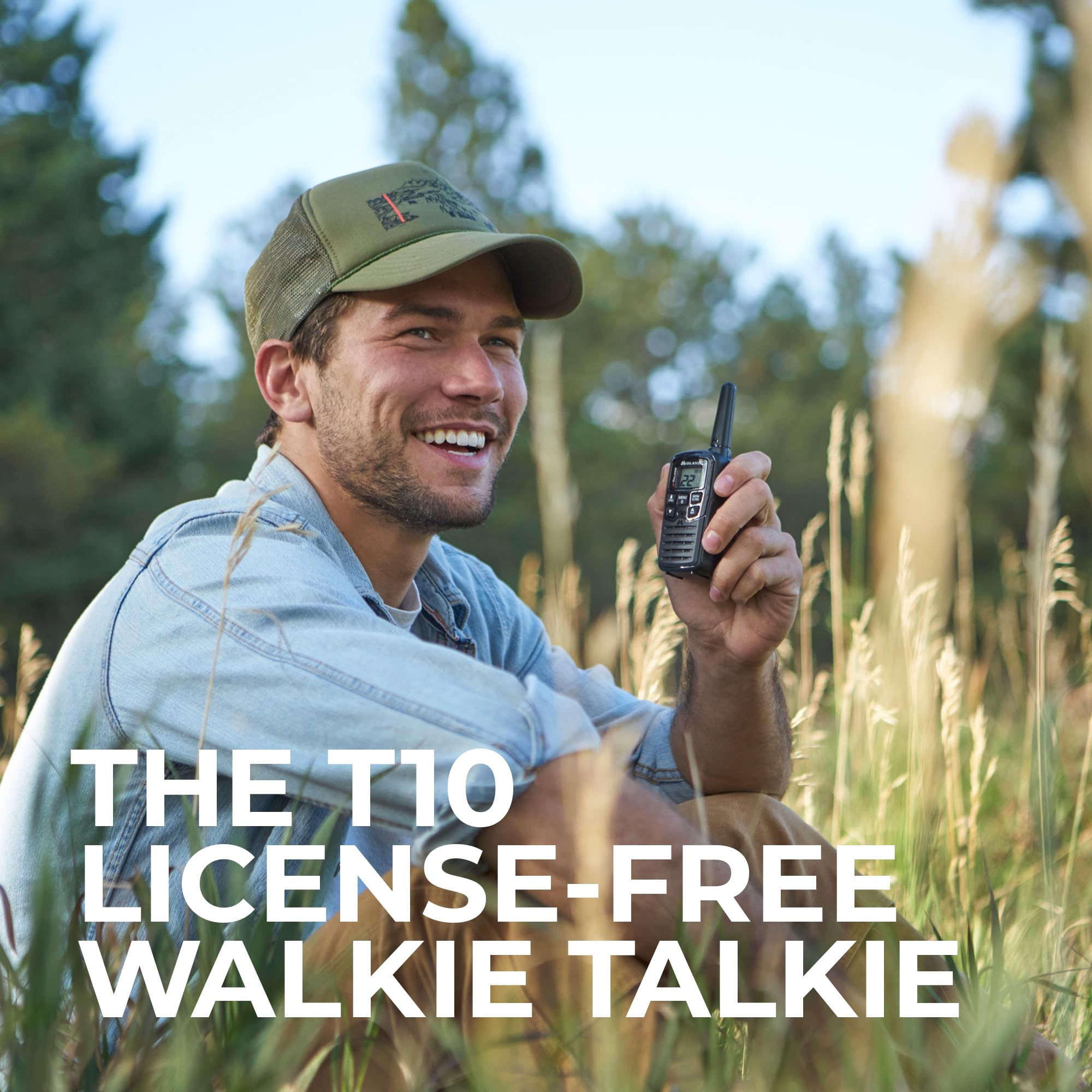 Midland walkie talkie with eVOX hands-free transmission