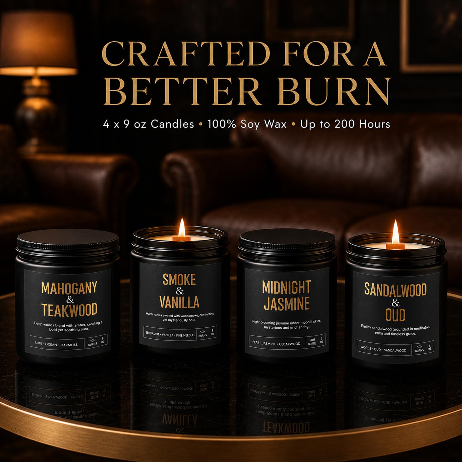 Sandalwood & Oud scented candle by Yinuo