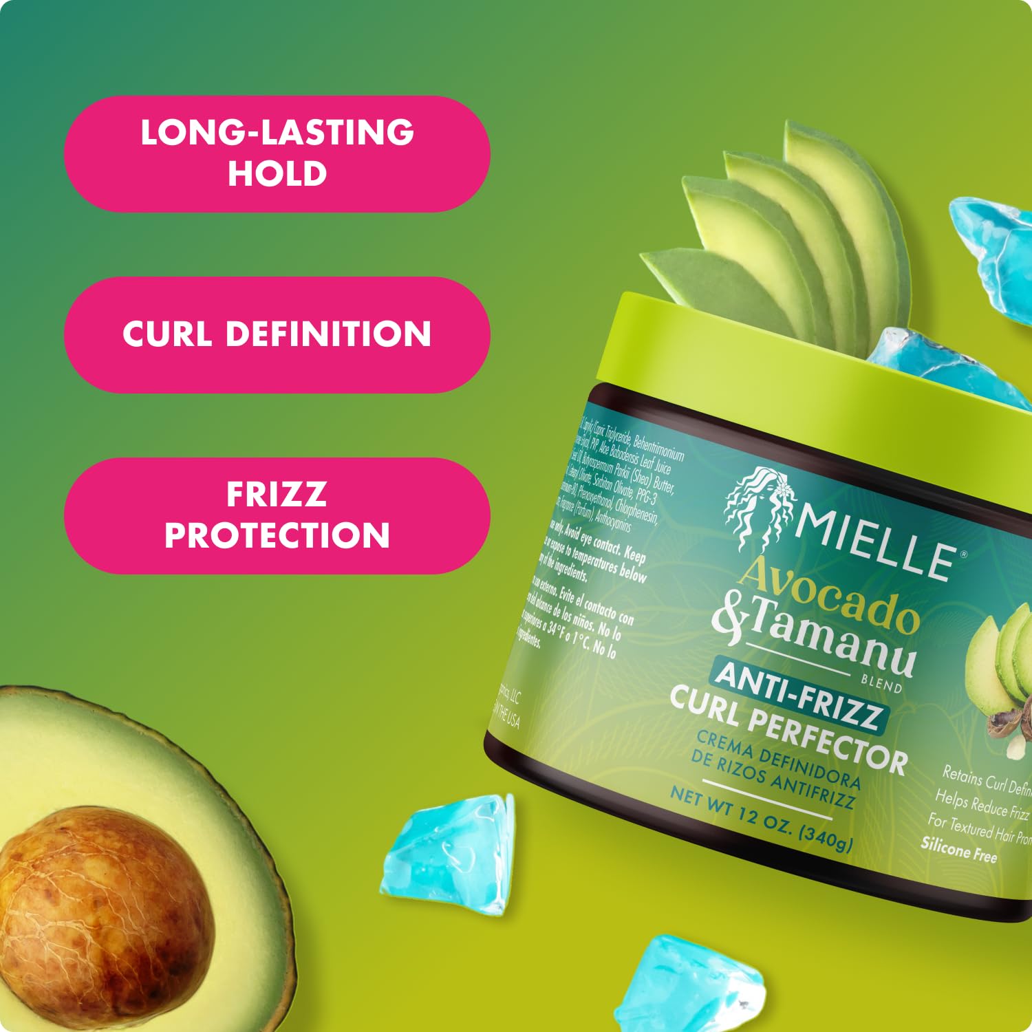 Humidity protection curl cream for textured hair Mielle 12oz