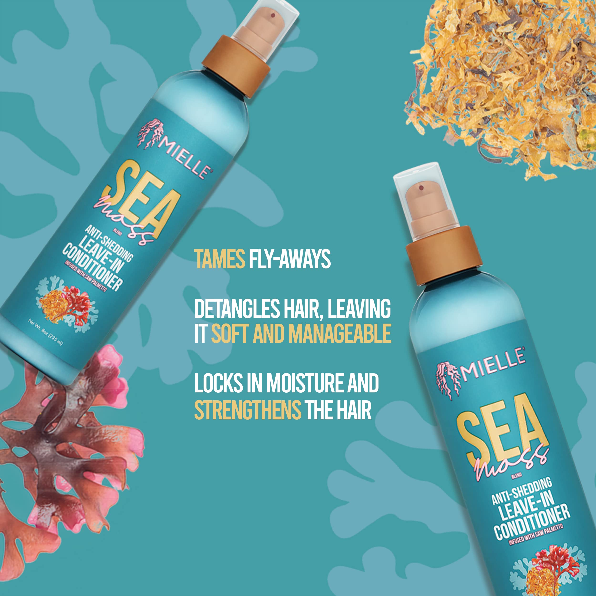 Sea Moss Leave-In Conditioner by Mielle Organics for curly hair 8 oz