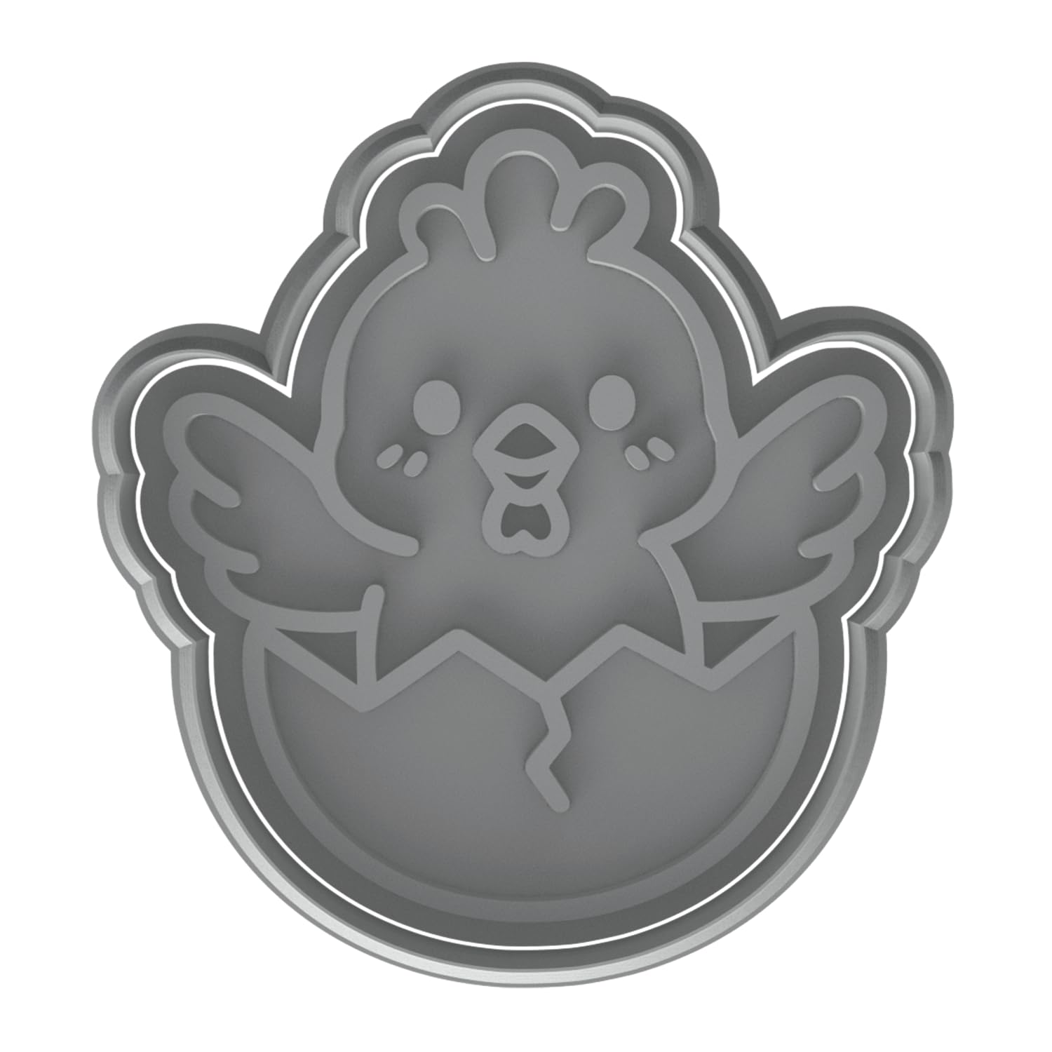 Chick shaped cookie cutter made from food-safe plastic