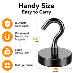 Rust resistant steel cup in MIKEDE 80LBS Magnetic Hooks