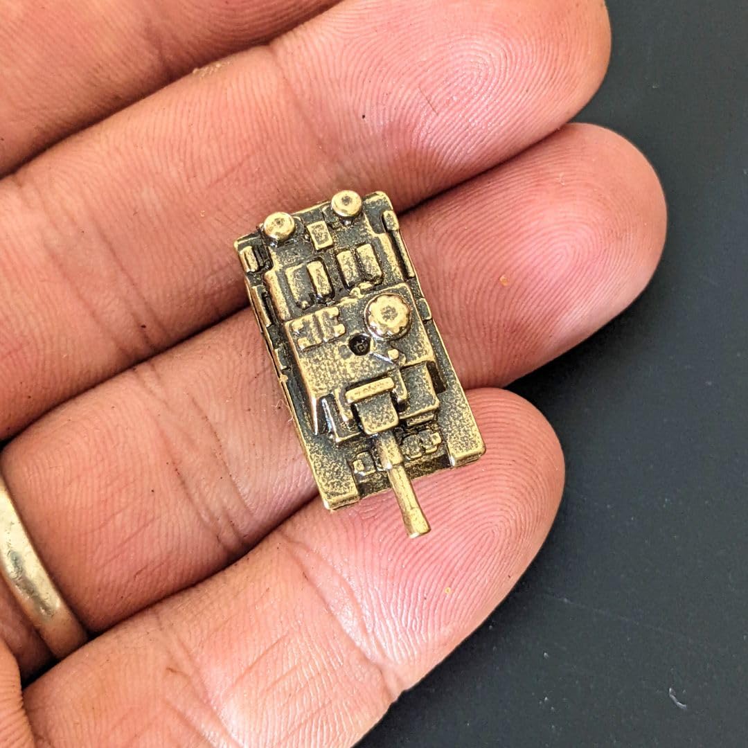 Military enthusiast brass tank figurine collectible