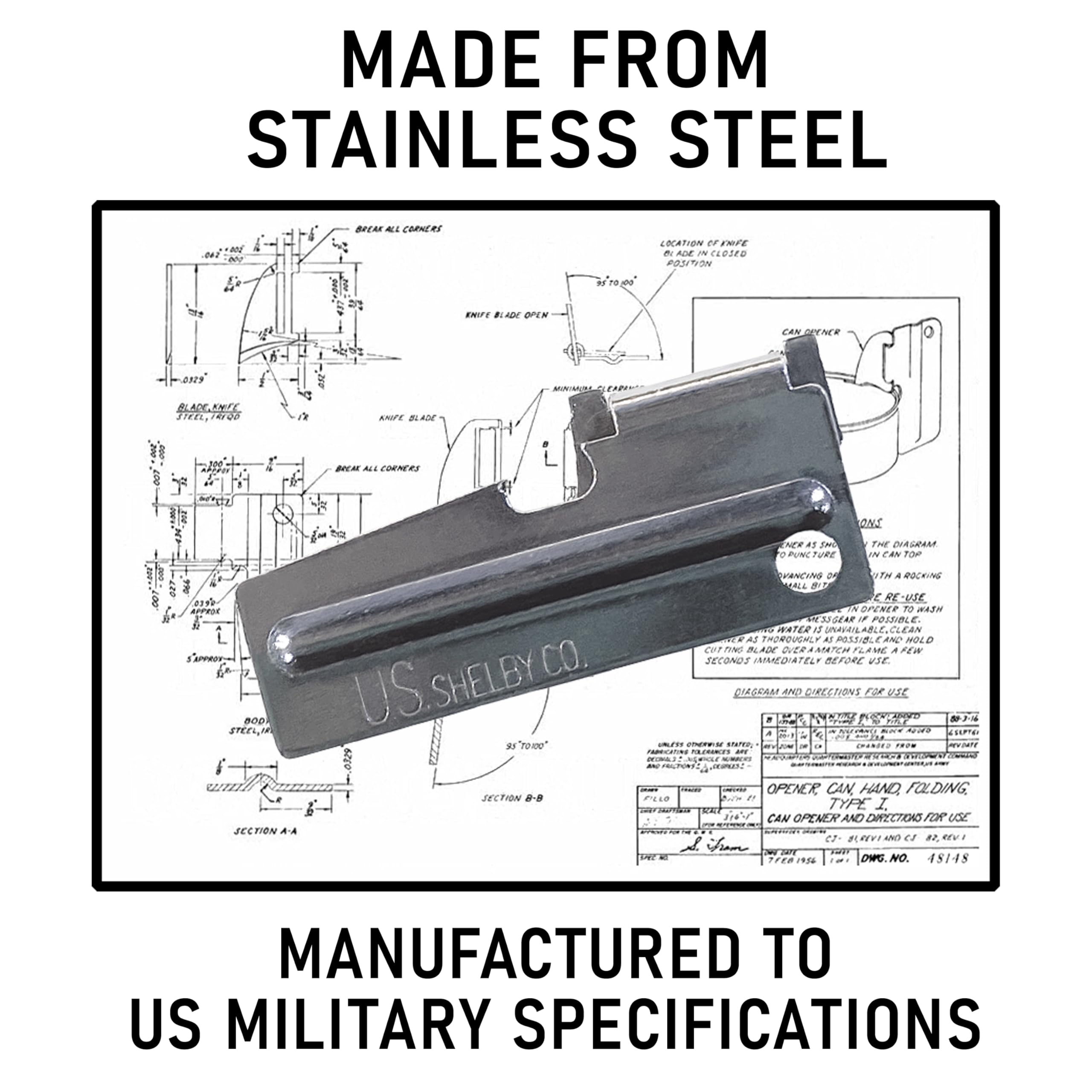 Stainless steel military can openers set