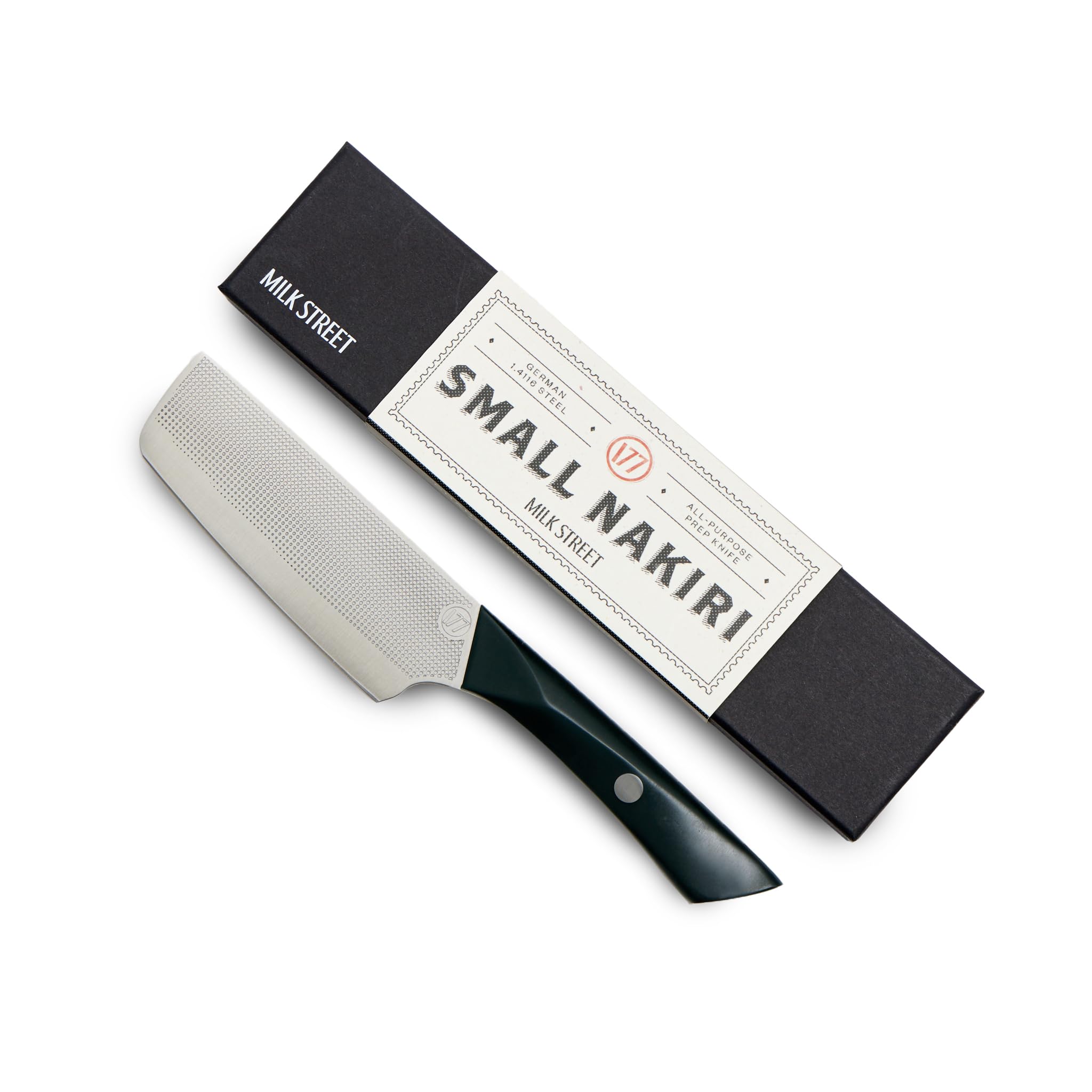 Milk Street Small Nakiri Knife squared tip safety feature