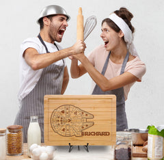 Millenium Falcon Cutting Board bamboo best engraving 14x10