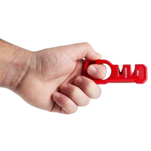 Milwaukee Tool compact knife sharpener 48-22-1590 red in toolbox