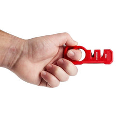 Milwaukee Tool compact knife sharpener 48-22-1590 red in toolbox