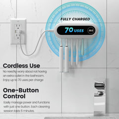 Fit manual and electric toothbrushes with 0.3 inch slots