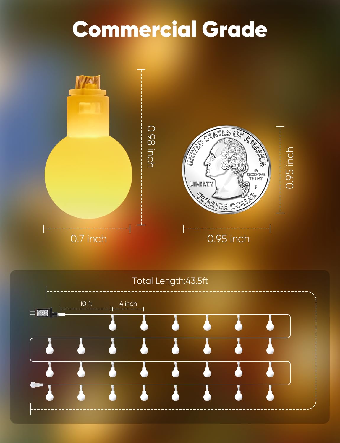 UL listed power adapter included with Minetom globe lights