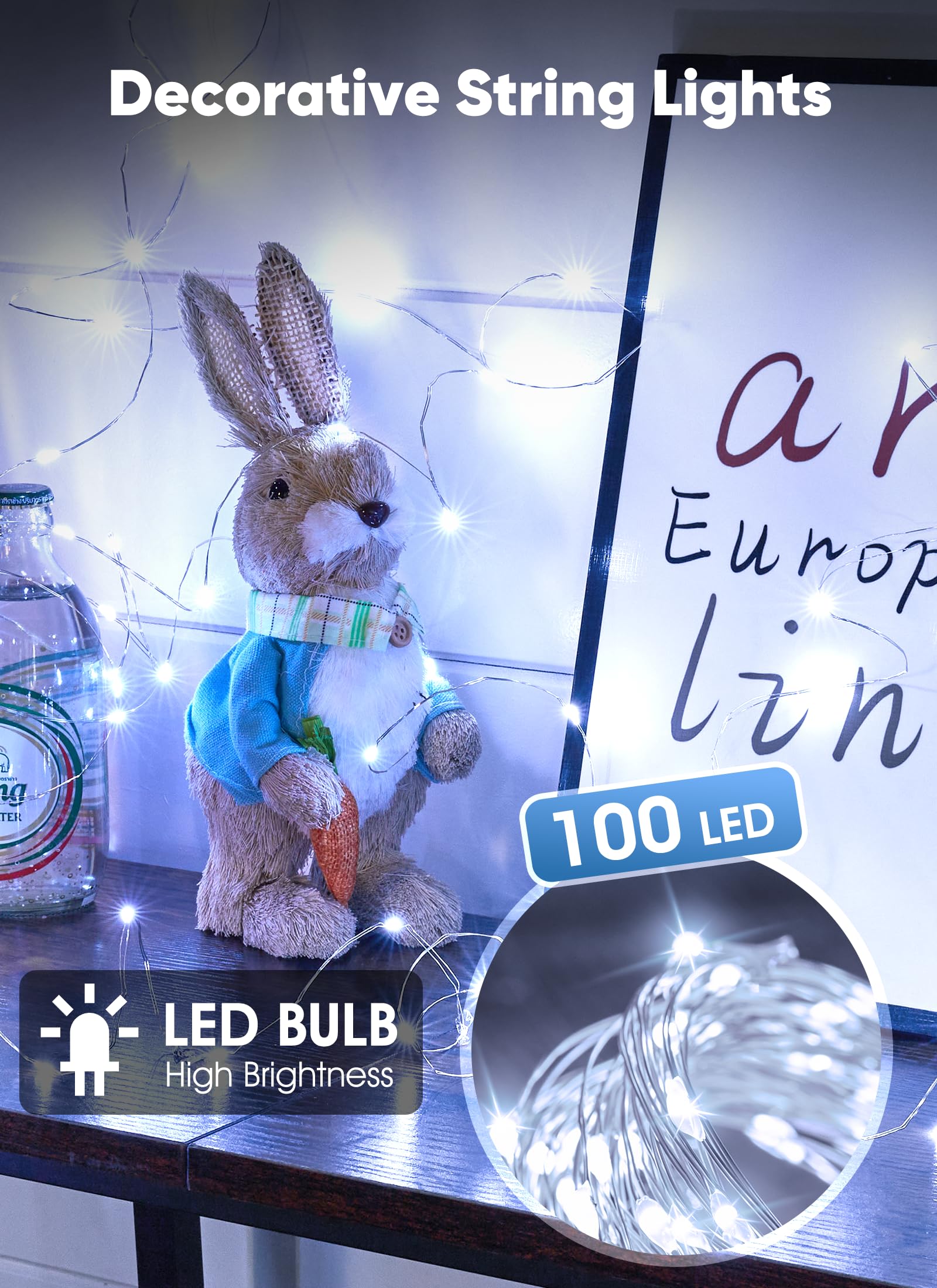 Flexible bendable silver wire Minetom fairy lights