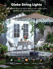 Minetom globe string lights 8 lighting modes and timer