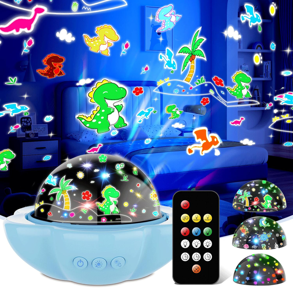 MINGKIDS dinosaur toys projector night light device front view