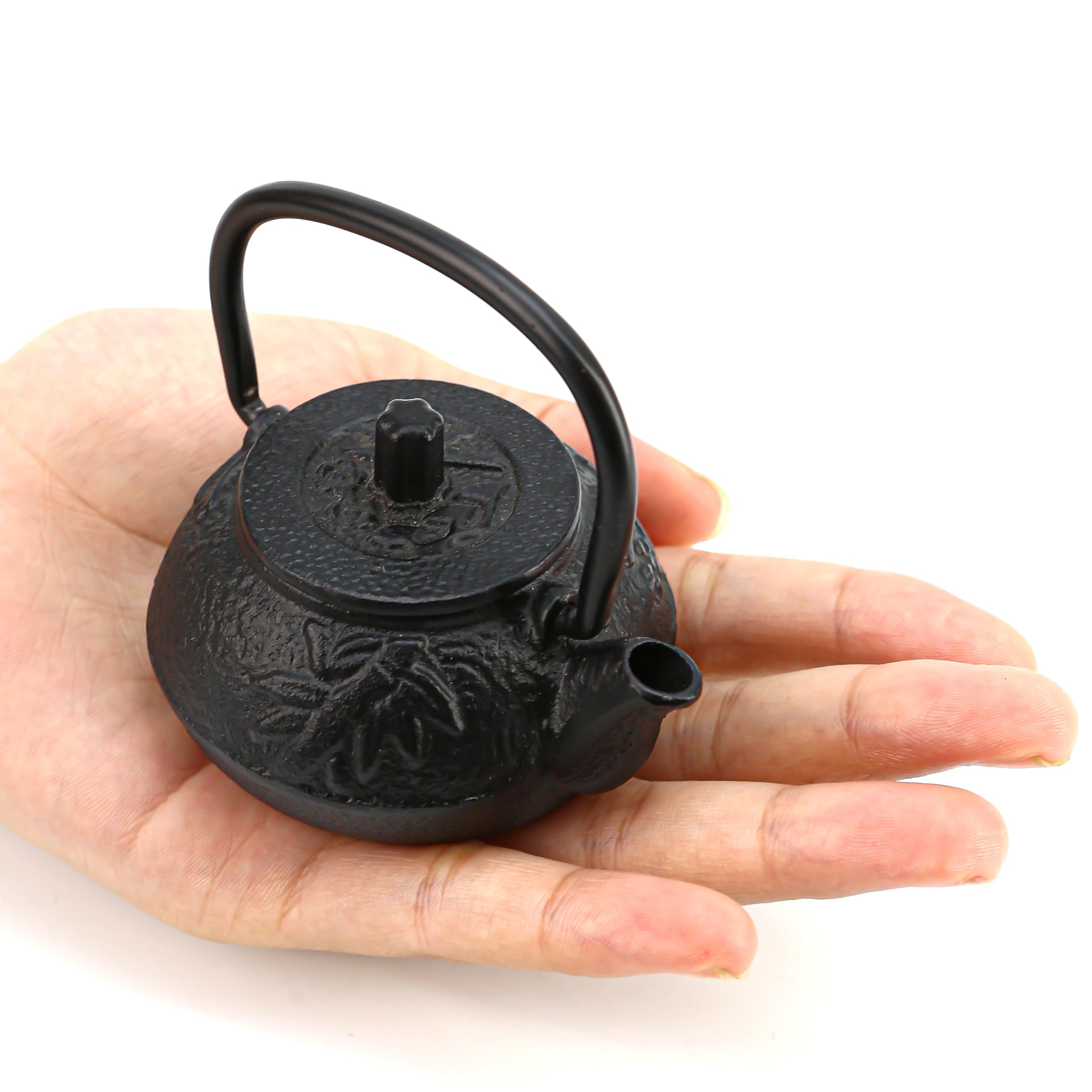 mini cast iron teapot with copper handle