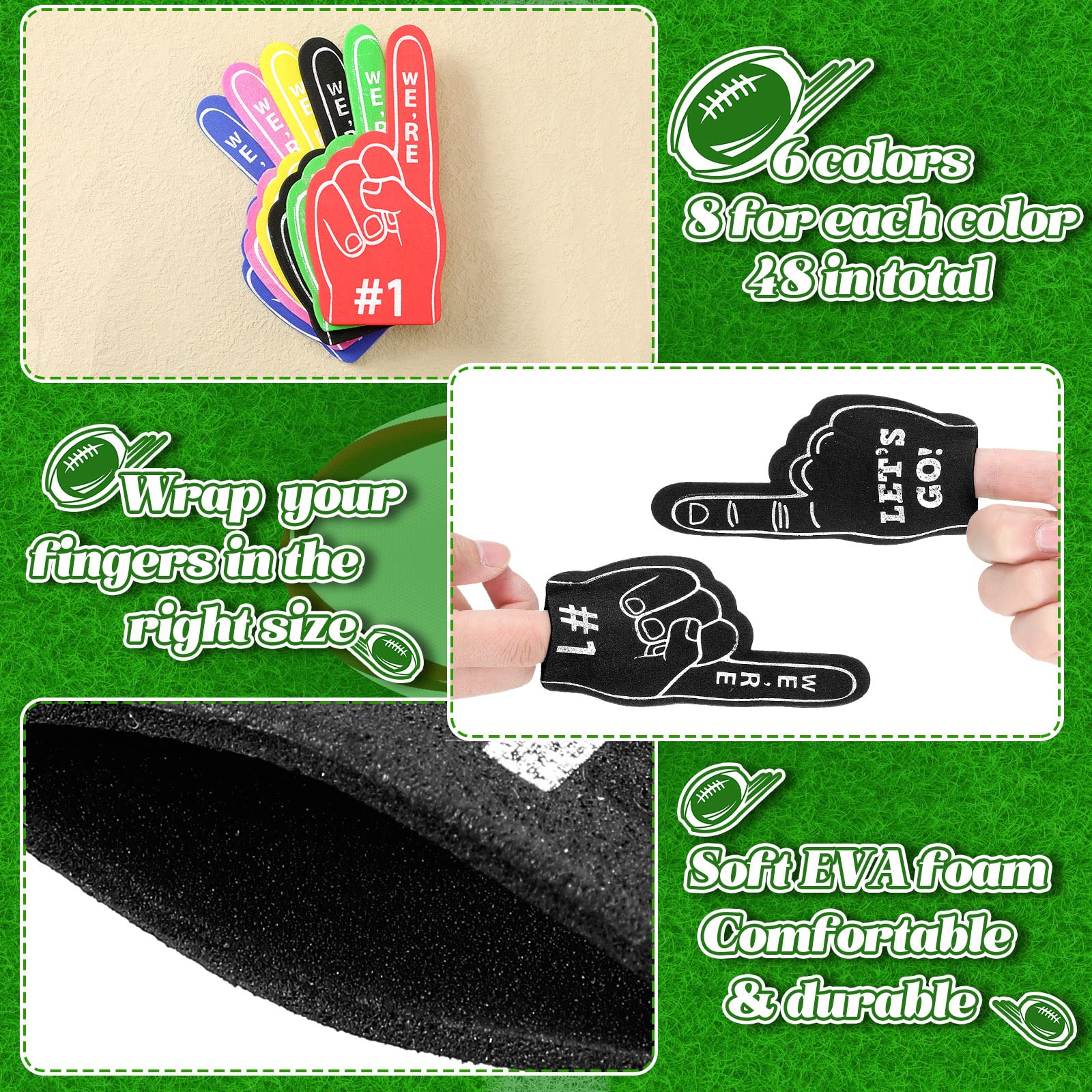 Foam finger size 2.36 x 5.51 inches for cheering