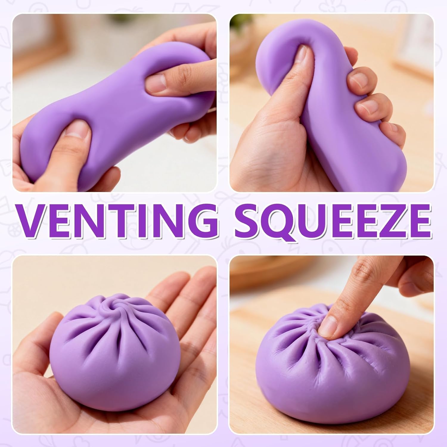Mini food steamer themed pink dumpling squishy image