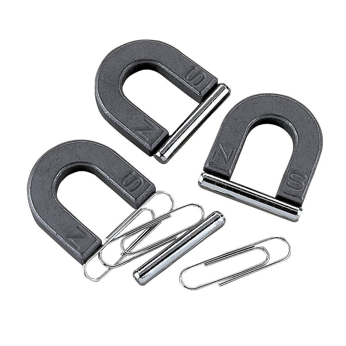 Mini horseshoe magnets with bar set of 12 size 1 1/4 inch for classroom science