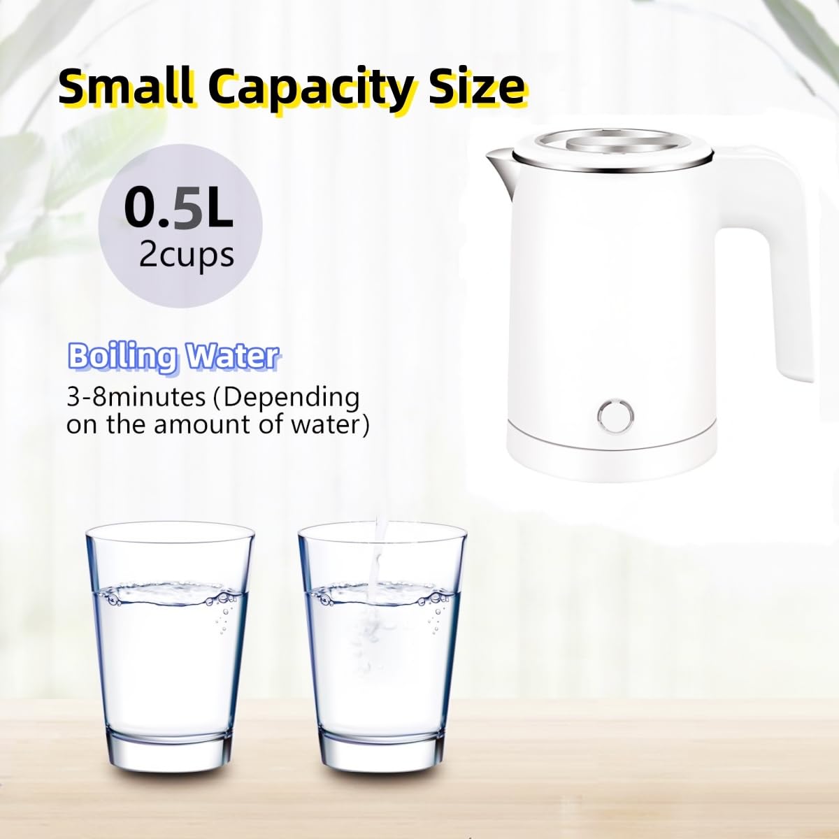 Mini hot water boiler 0.5L for office or camping