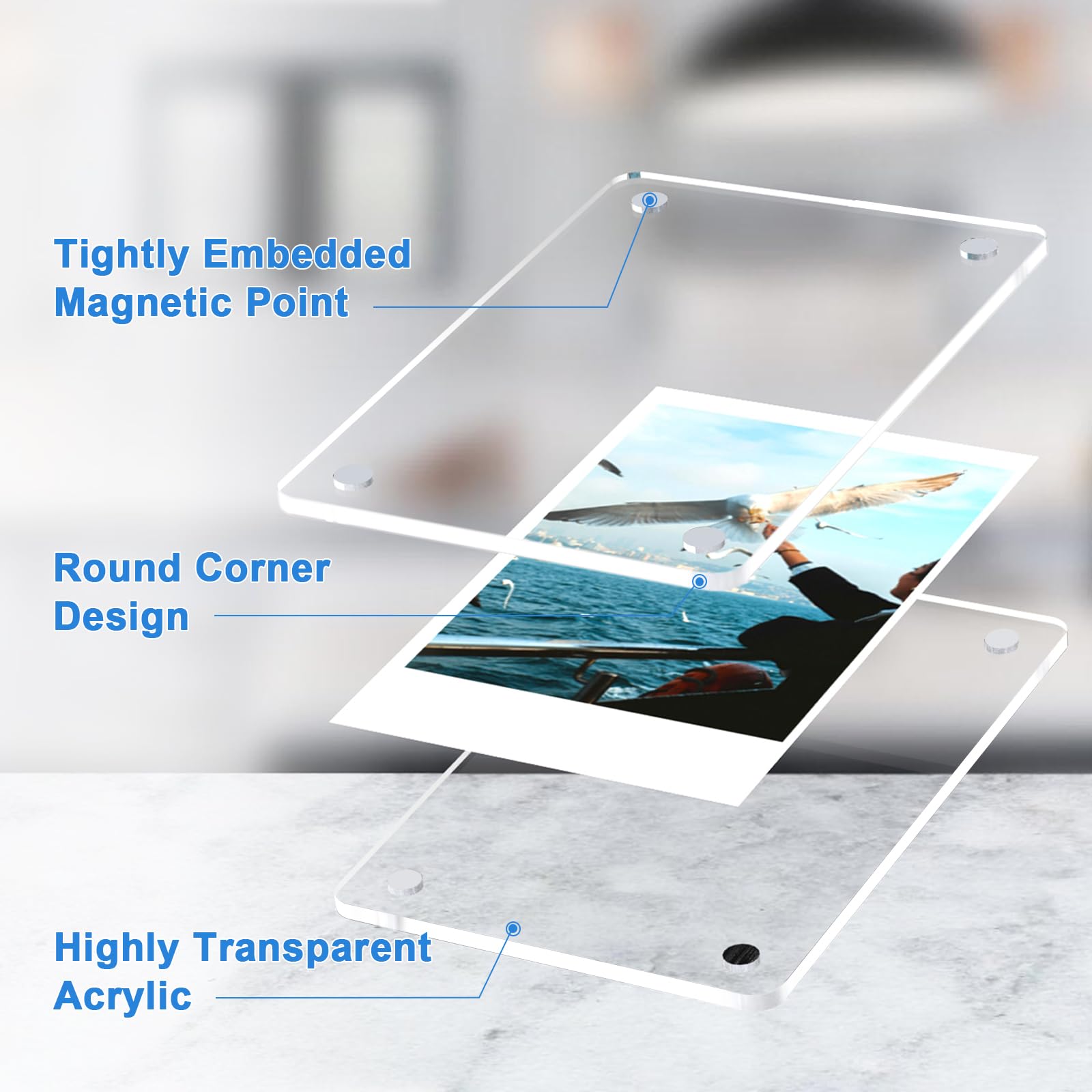 Mini Polaroid 2.36x3.54 inch frame on refrigerator