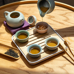 Mini Protable Travel Tea Set with Bamboo Tray