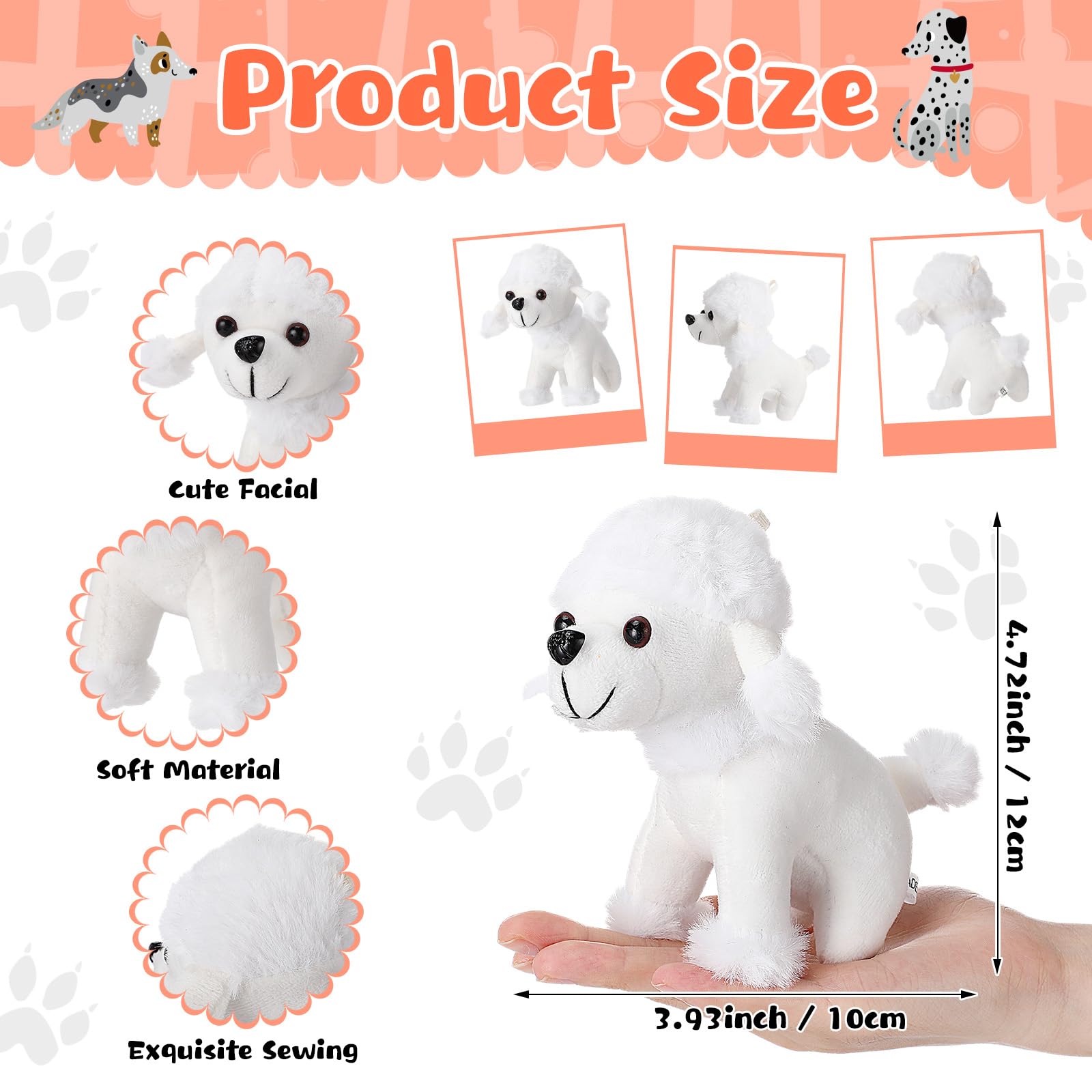 Small plush puppies wearing cone birthday hats