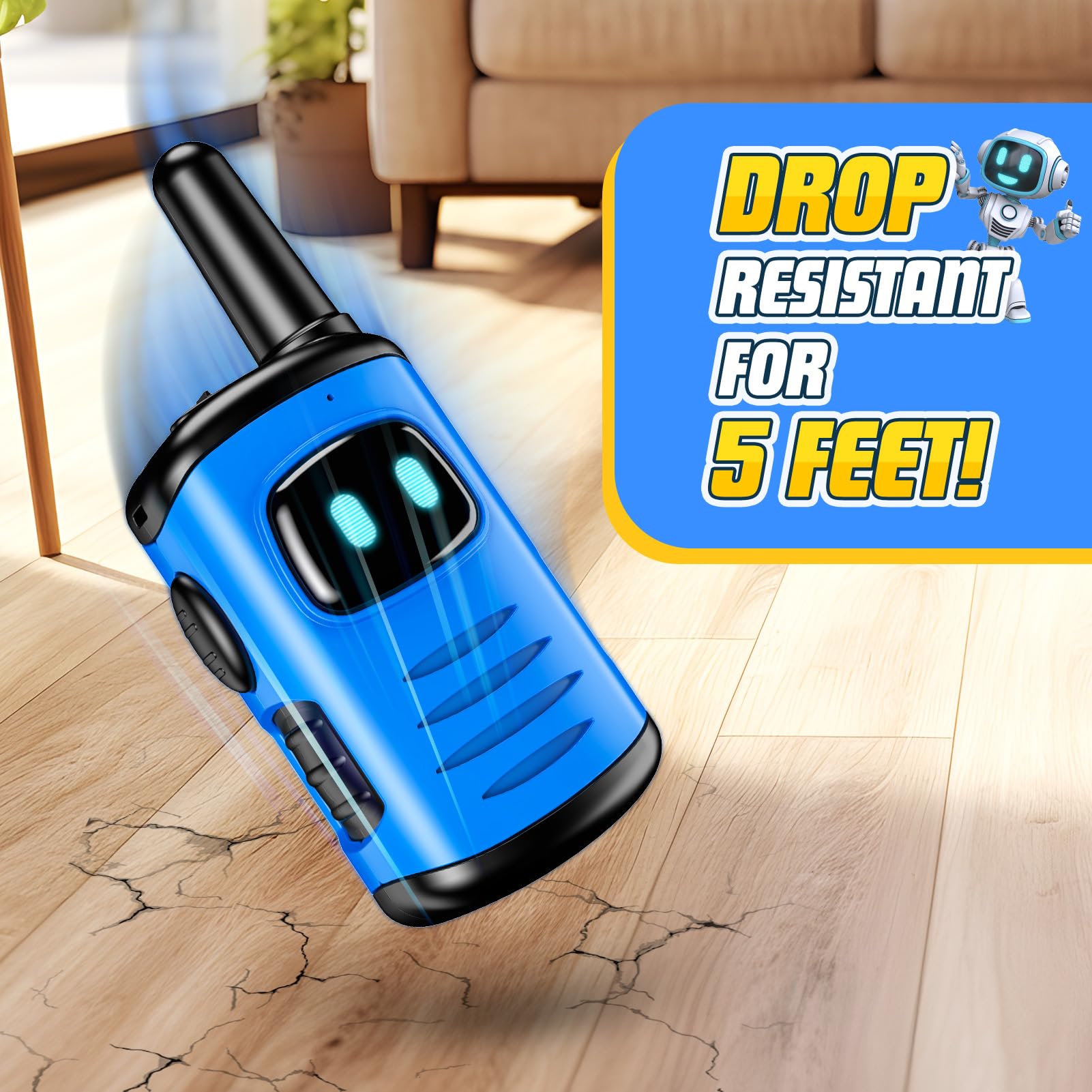 mini robots walkie talkies held in hands