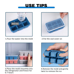Two-pack silicone ice cube trays for whiskey and cocktails