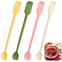 4 piece mini silicone spatulas set in yellow pink white green colors