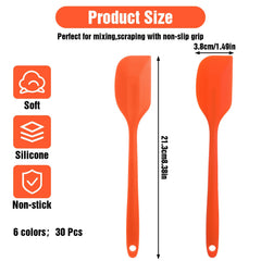 Mini Silicone Spatulas 8.3 inch orange color