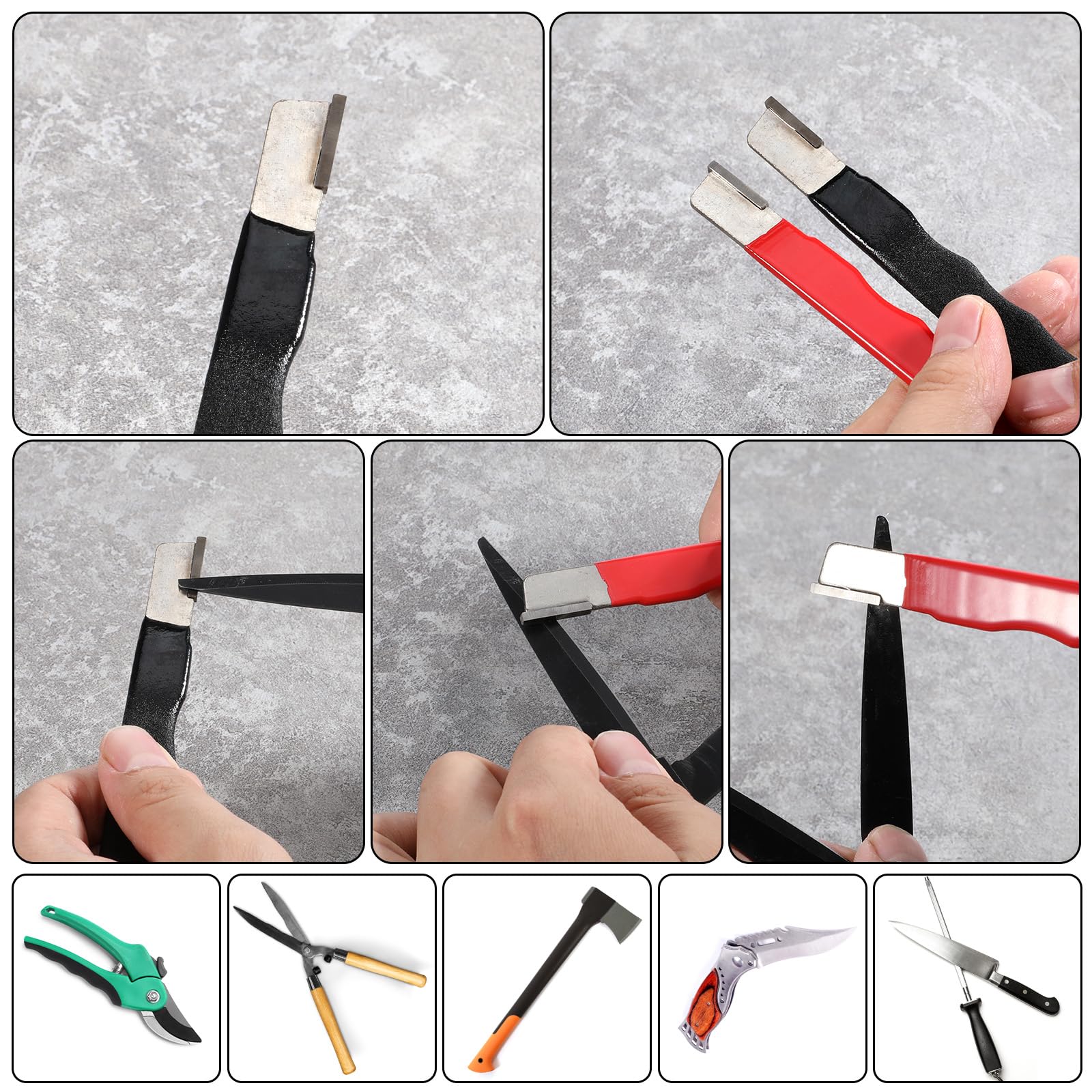 Carbide multipurpose sharpener for knives and pruners