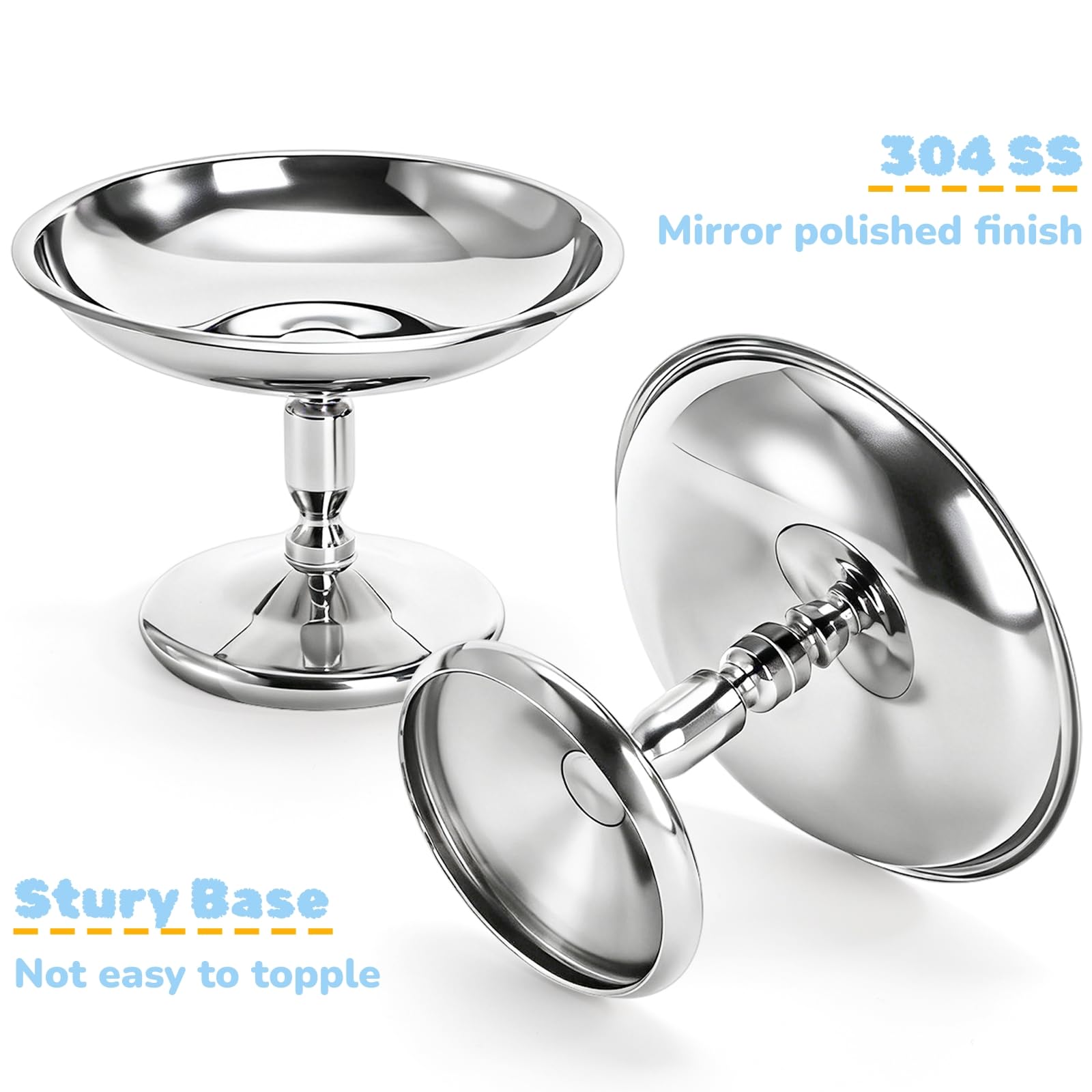 Footed pedestal dessert bowls for serving