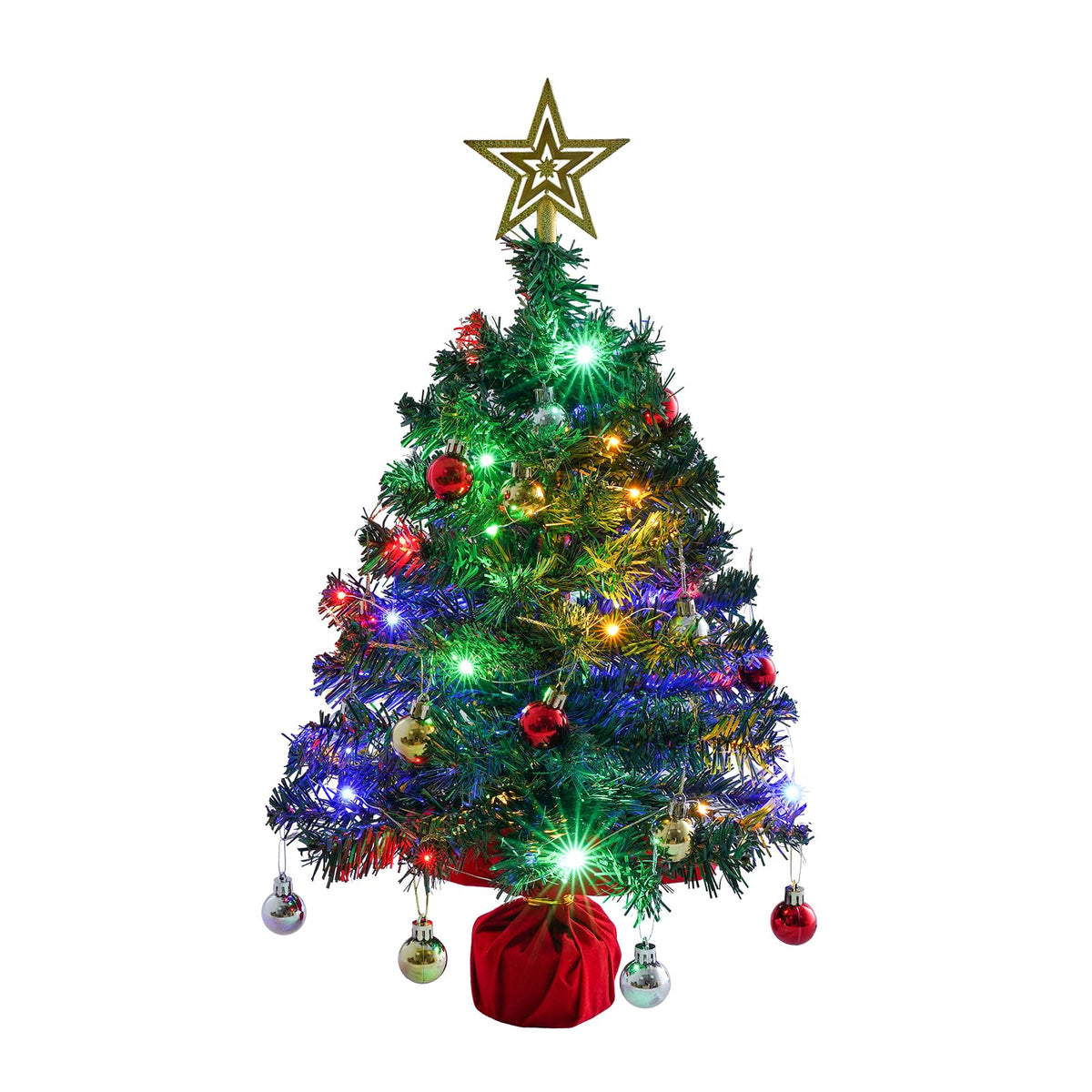 Mini Tabletop Christmas Tree 24 inch height with 30 LED lights