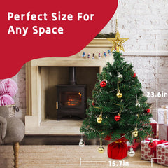 Tabletop Christmas Tree star topper close up