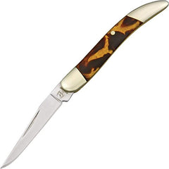 Mini Toothpick Im Tort pocket knife with imitation tortoise shell handles and 2 inch closed blade.