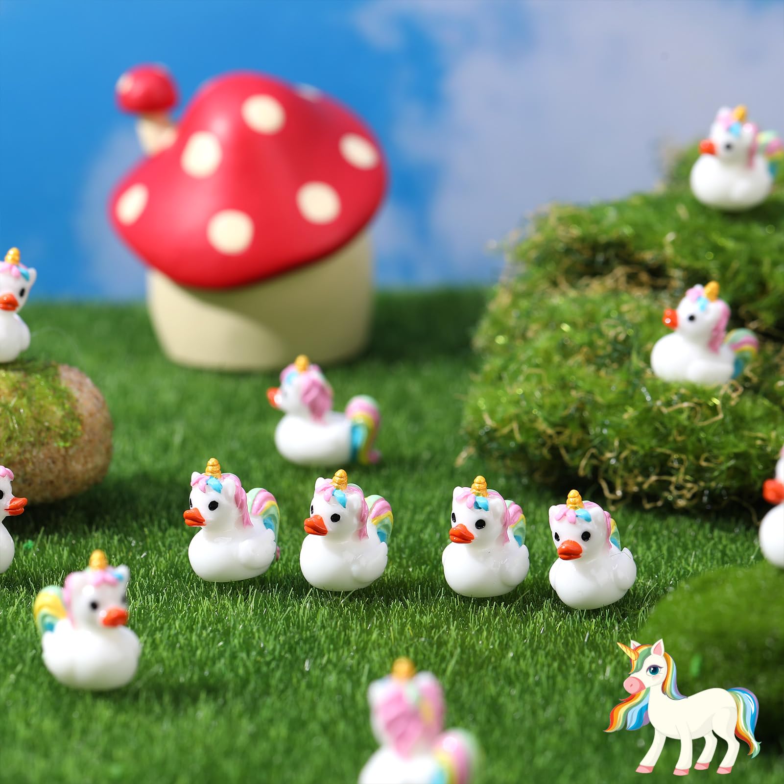 Mini resin unicorn ducks for DIY crafts