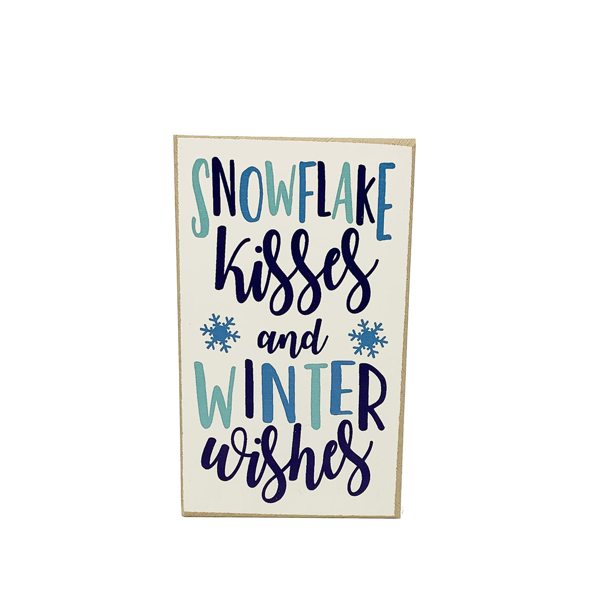 Mini Winter Wishes Sign 3in x 5in wood sign with snowflake accents