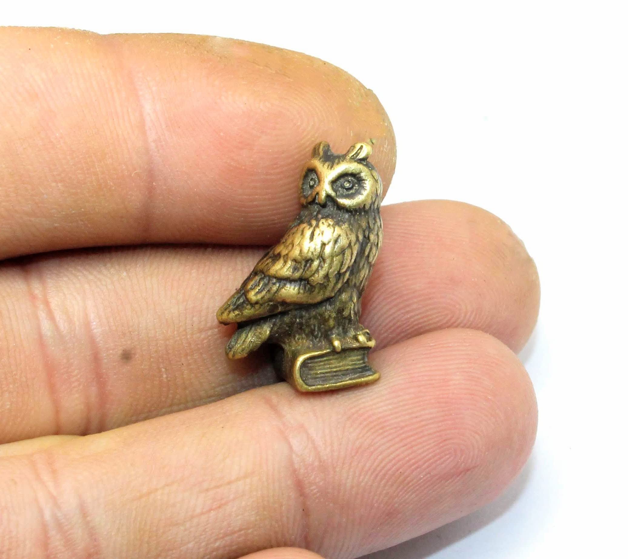 Handmade brass owl gift for bird lovers