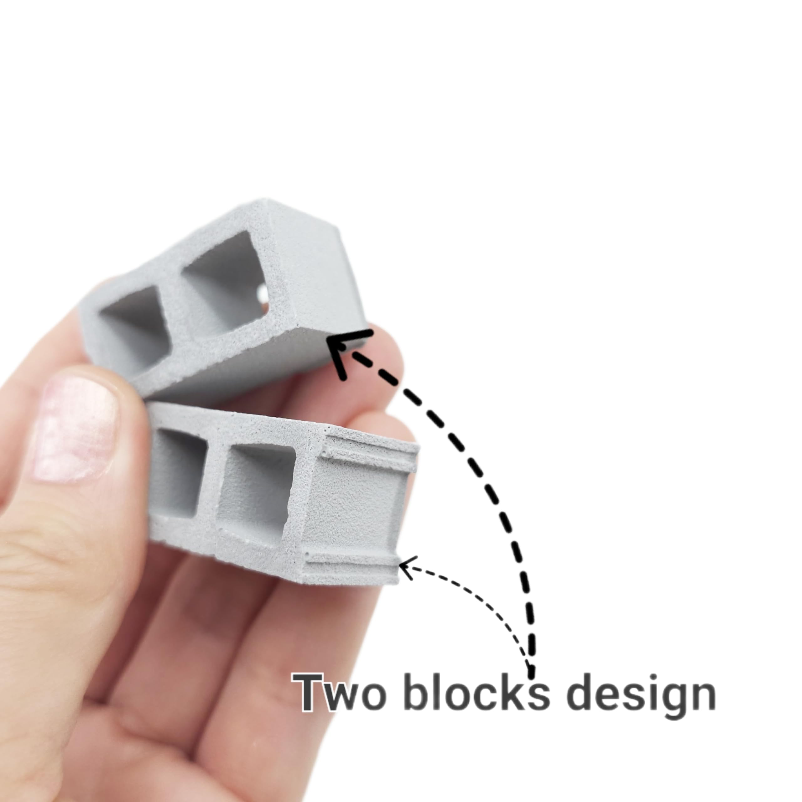 Silicone mold for miniature cinder blocks 1:12 scale