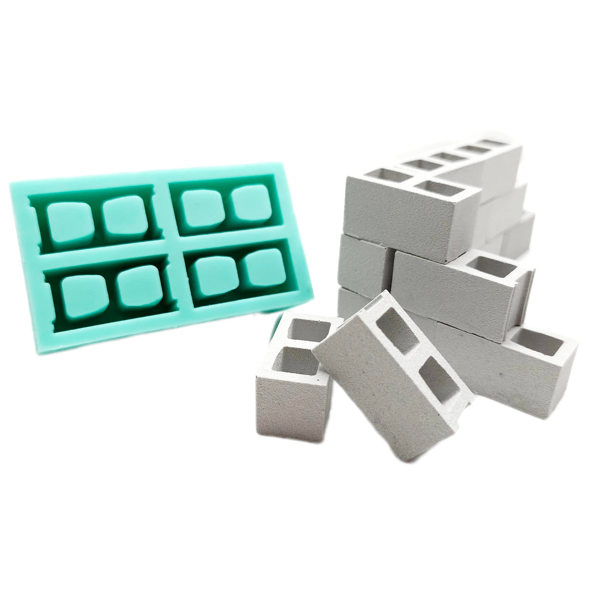 Miniature Cinder Blocks Silicone Mold 1:12 scale for dioramas