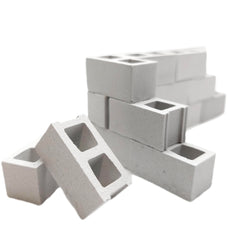 Close up of realistic texture on miniature cinder blocks