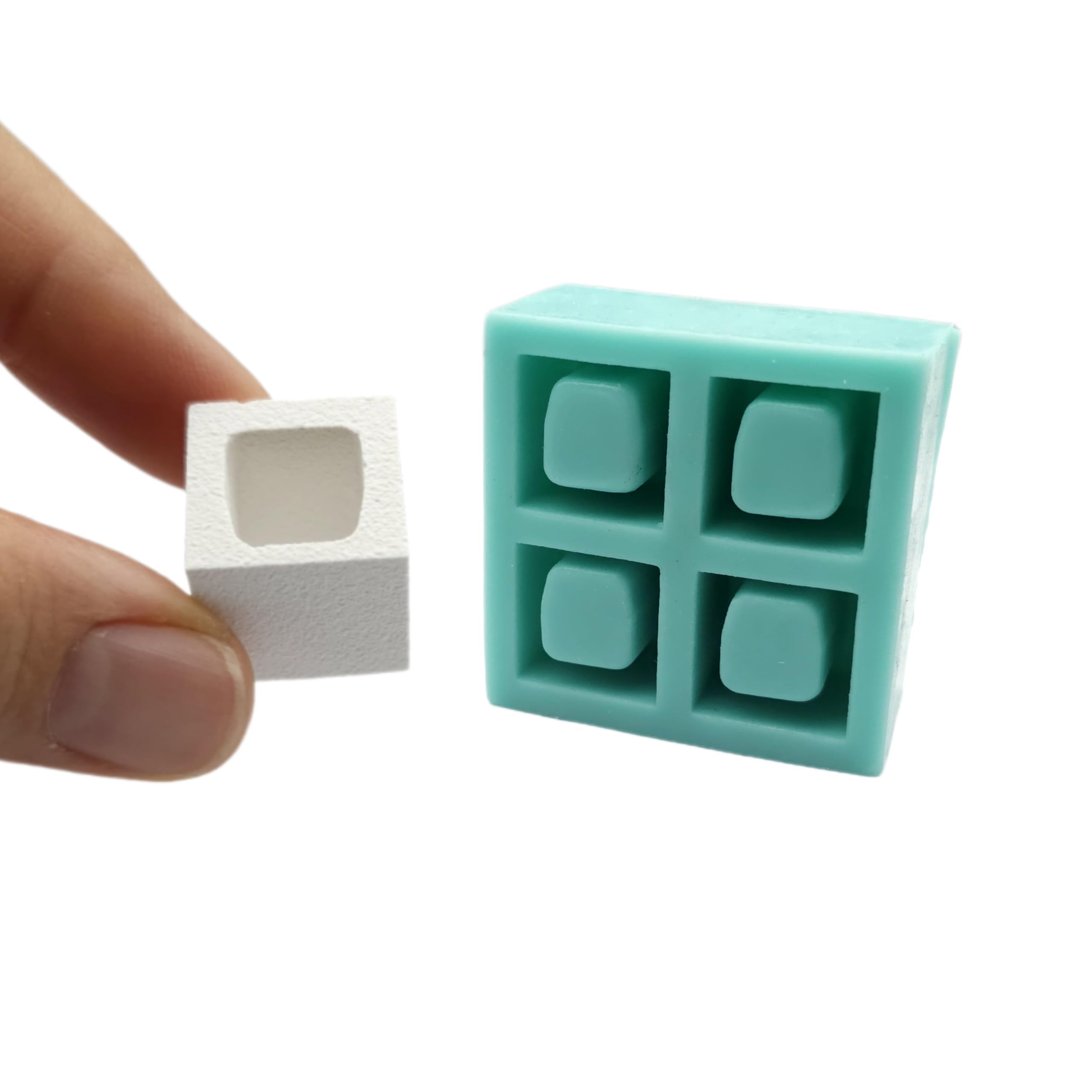 Miniature cinder half-blocks silicone mold 1:12 scale