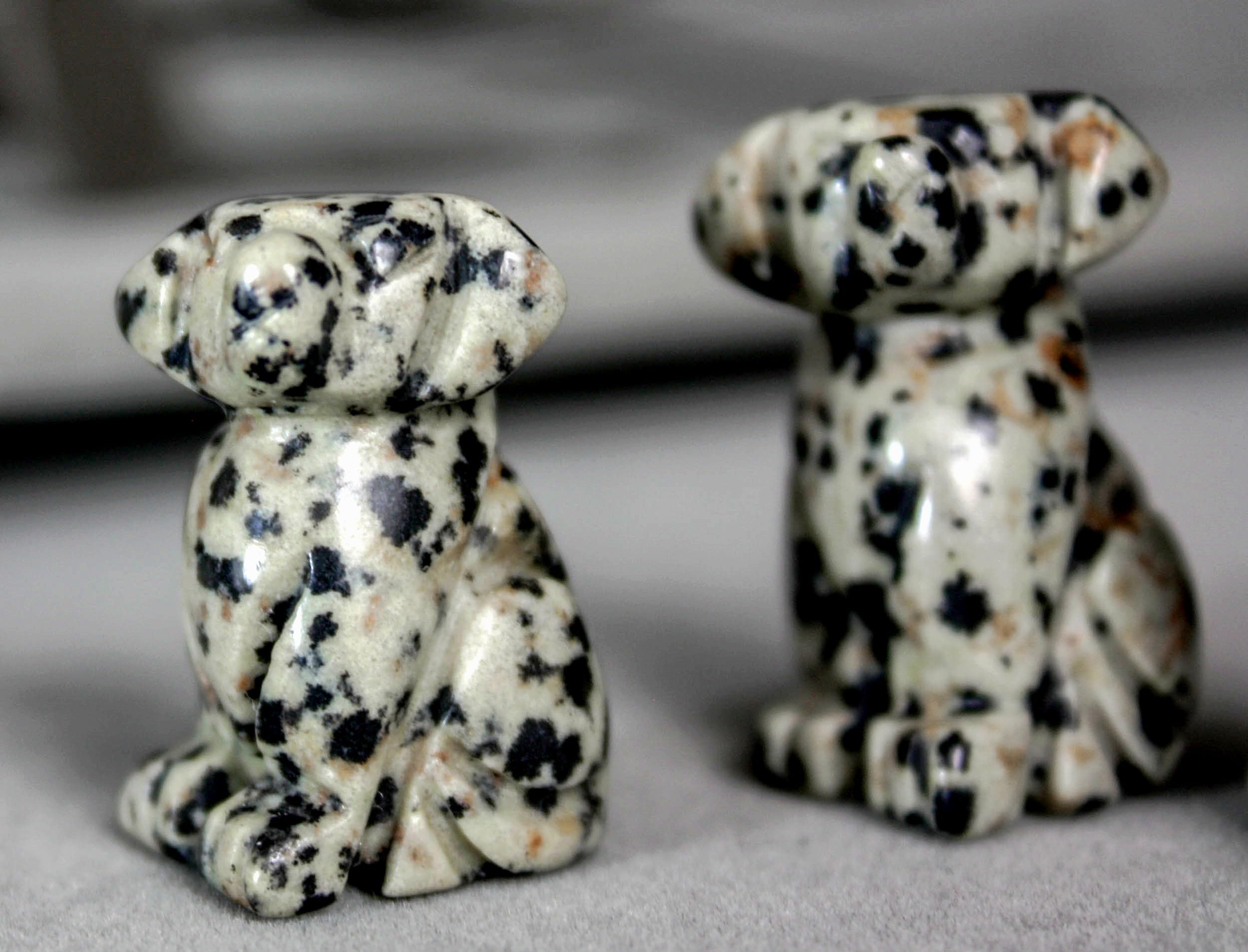 Miniature hand carved sculpture in Dalmatian Jasper