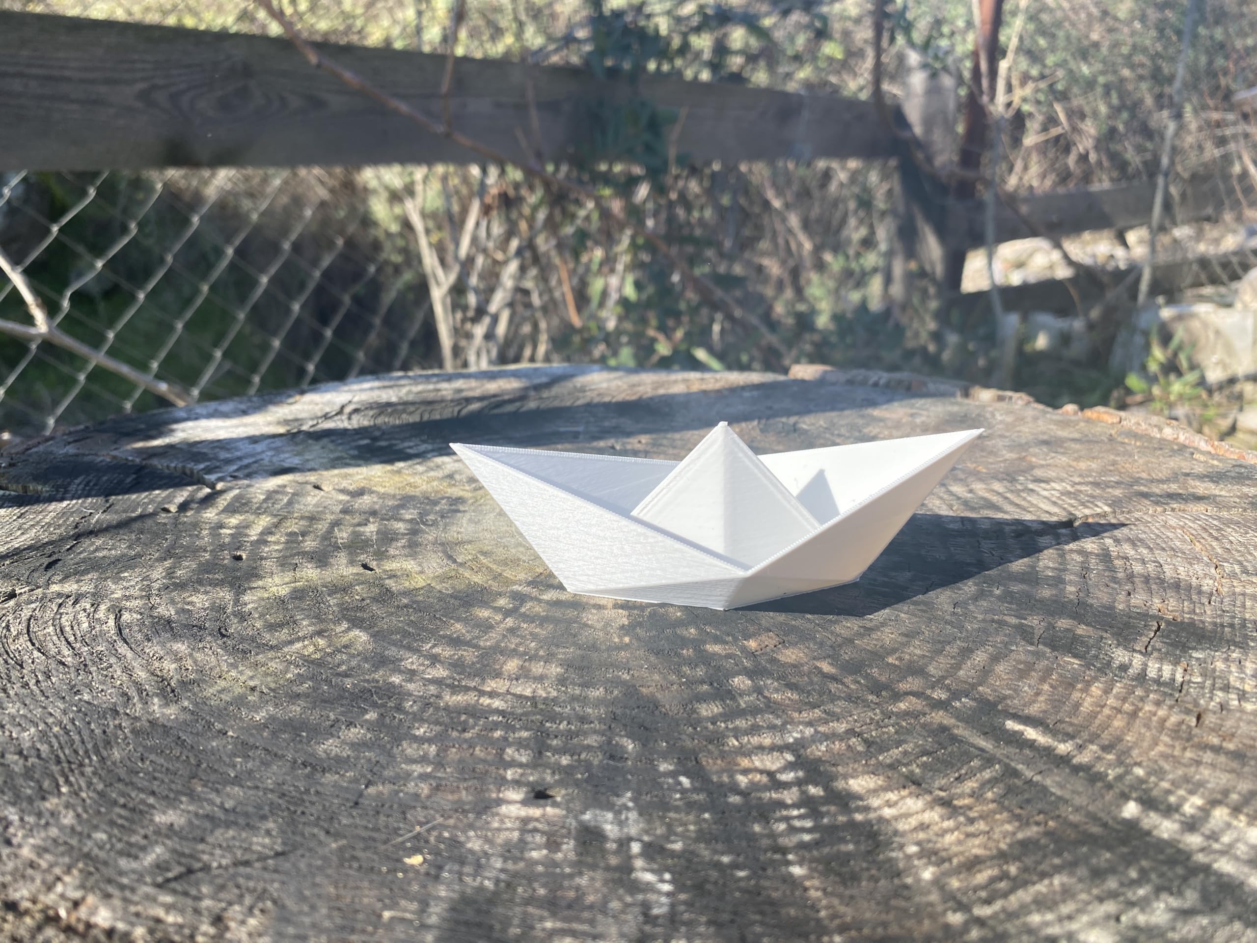 Minimalist desk ornament paper boat